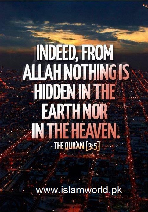 From Allah nothing is hidden in Earth