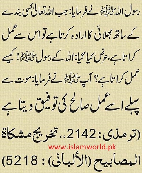 ALLAH jab bhalai ka irada farmata hai